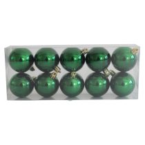 Zöld műanyag karácsonyi gömbök 5cm 10db
