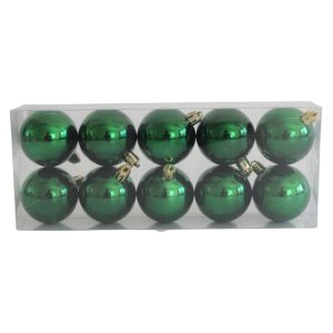 Zöld műanyag karácsonyi gömbök 5cm 10db