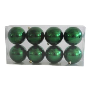 Zöld műanyag karácsonyi gömbök 8cm 8db