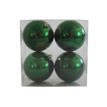 Zöld műanyag karácsonyi gömbök 10cm 4db