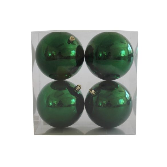 Zöld műanyag karácsonyi gömbök 10cm 4db