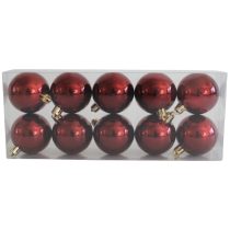 Burgundi műanyag karácsonyi gömbök 5cm 10db