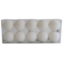 Fehér műanyag gömbök csillámmal 5cm 10db