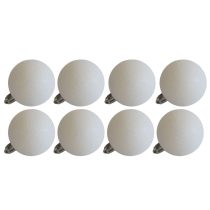 Fehér műanyag gömbök csillámmal 8cm 8db