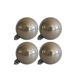 Krémszínű karácsonyi gömbök 10cm 4db