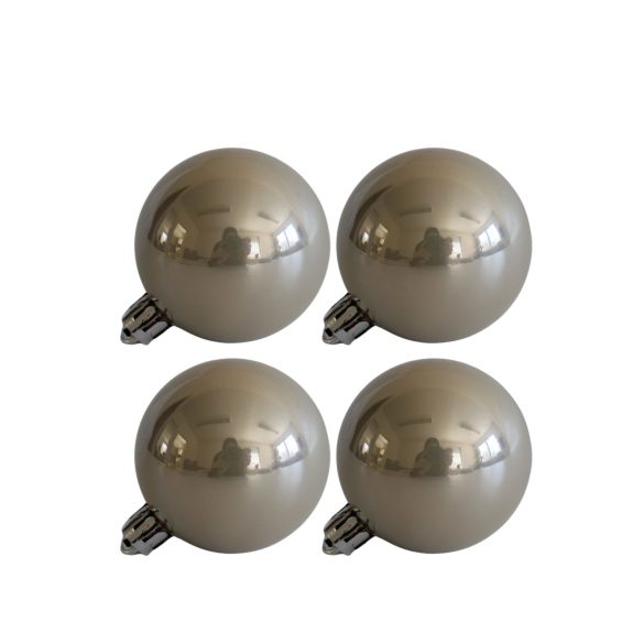 Krémszínű karácsonyi gömbök 10cm 4db