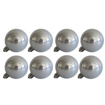 Fehér gyöngyház karácsonyi gömbök 8cm 8db