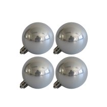 Fehér gyöngyház karácsonyi gömbök 10cm 4db