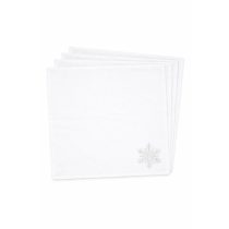 Fehér karácsonyi szalvéták hópelyhekkel 4db 40cm