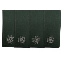 Zöld karácsonyi szalvéták hópelyhekkel 4db 40cm