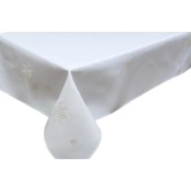Fehér karácsonyi asztalterítő hópelyhekkel 180cm