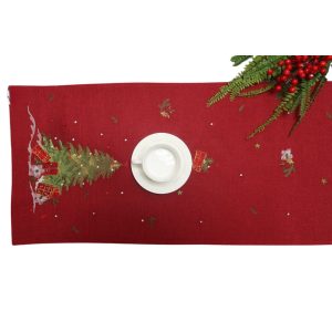 Piros karácsonyi stóla fával 140cm