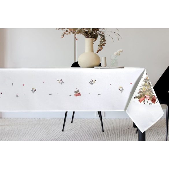 Fehér karácsonyi terítő fával 180cm