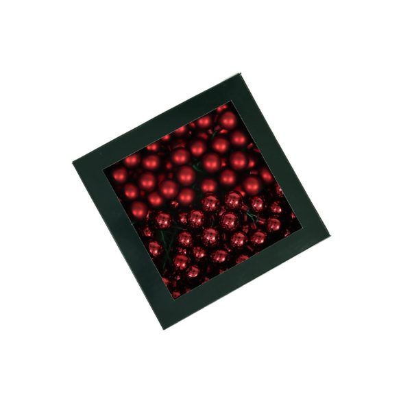 Sötét piros üveg karácsonyi gömbök 2cm 144db