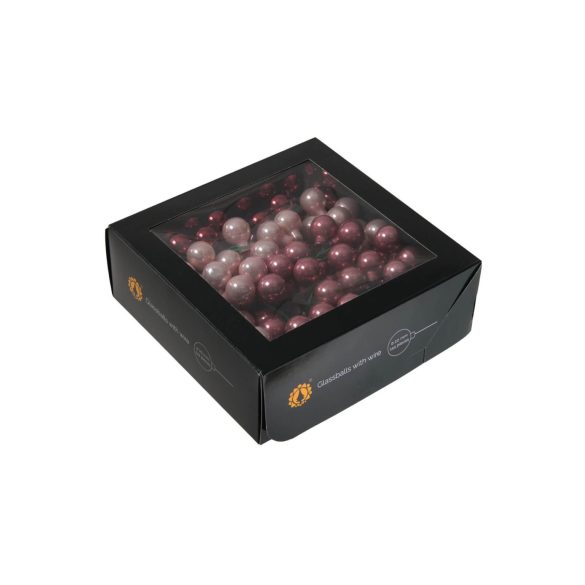 Rózsaszín üveg karácsonyi gömbök 2cm 144db