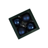 Kék üveg karácsonyi gömbök 10cm 4db