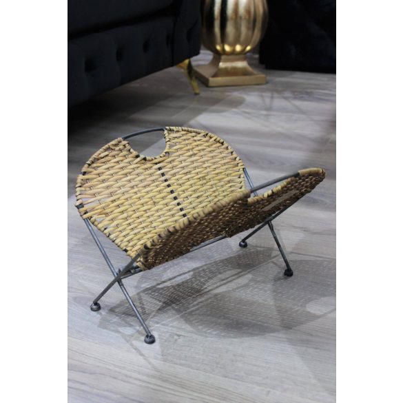 Barna rattan magazin állvány 33cm
