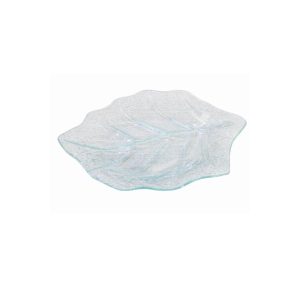 Átlátszó üveg dísztál 28cm