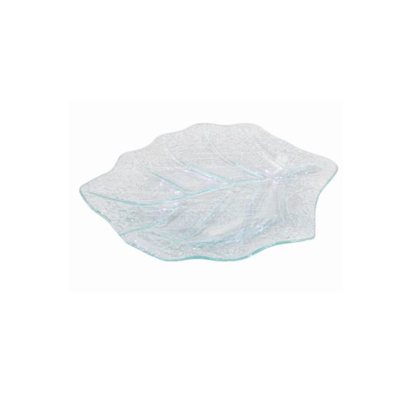 Átlátszó üveg dísztál 28cm