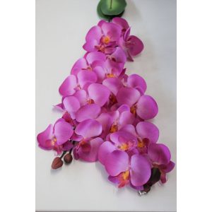 Lila három szárú mű orchidea, levelekkel 90cm