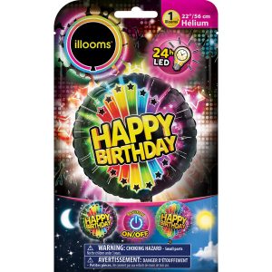 Illooms LED fólia lufi - Happy Birthday felirattal 1 db