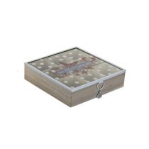   Teafilter tároló doboz,24 x 24 x 7cm,pöttyös,rák mintával