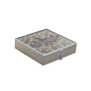 Teafilter tároló doboz,24 x 24 x 7cm,pöttyös,rák mintával