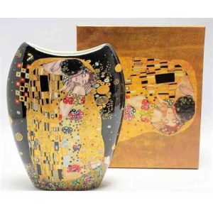 P.P.W8KL315-22345 Porcelánváza íves, 6,5x15x19cm,  Klimt:The Kiss