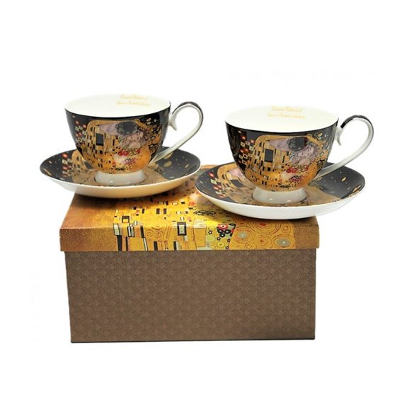 P.P.W8KL356-22383 Porceláncsésze+alj,2 személyes,250ml,Klimt:The Kiss