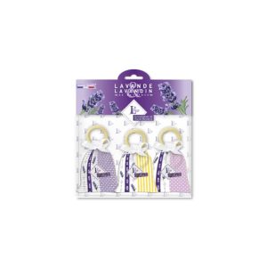 LAV.LHP6ACP Levendulával töltött Provence zsák 18g, fakarikával, 3 db-os szett
