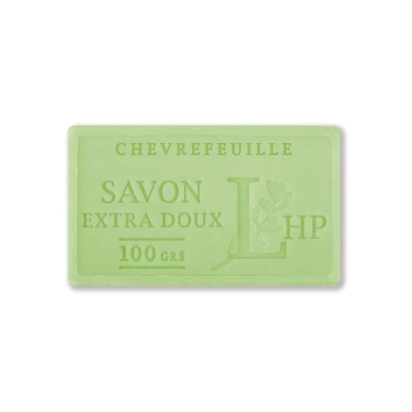 LAV.LHP25100CHE Marseille szappan, növényi olajjal,100g,parabén-tartósítószer-szulfát mentes,hidratáló,celofánban,Chevrefeuille(lonc)