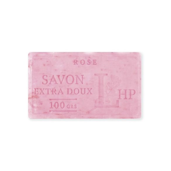 LAV.LHP25100ROSF Marseille szappan, növényi olajjal,100g, parabén-tartósítószer-szulfát mentes,hidratáló,celofánban Rose Fleurs(rózsaszirom)