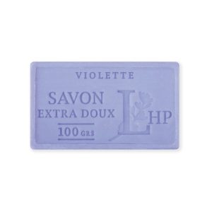 LAV.LHP25100VIO Marseille szappan, növényi olajjal,100g, parabén-tartósítószer-szulfát mentes,hidratáló,celofánban Violette (ibolya)