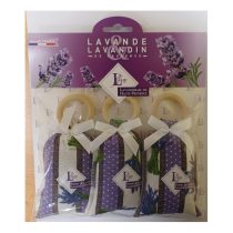   LAV.LHP6AUL19 Levendulával töltött Lavande zsák fakarikával, 18g, 3db-os szett