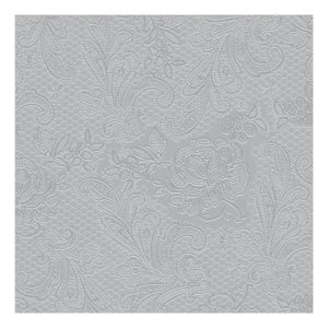 PPD.C007251 Lace Embossed silver dombornyomott papírszalvéta 33x33cm,15db-os