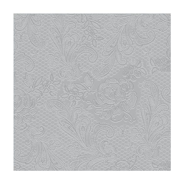 PPD.C007251 Lace Embossed silver dombornyomott papírszalvéta 33x33cm,15db-os