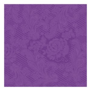 PPD.C007252 Lace Embossed purple dombornyomott papírszalvéta 33x33cm,15db-os