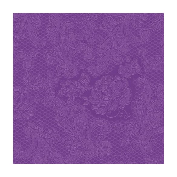 PPD.C007252 Lace Embossed purple dombornyomott papírszalvéta 33x33cm,15db-os