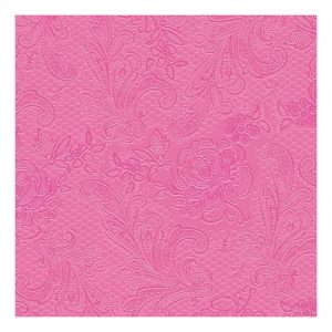 PPD.B007303 Lace Embossed pink dombornyomott papírszalvéta 25x25cm,15db-os