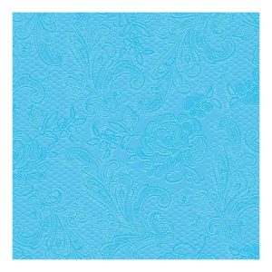 PPD.B007305 Lace embossed light blue dombornyomott papírszalvéta 25x25cm15db-os