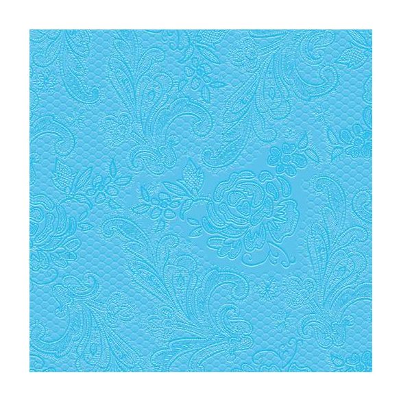 PPD.B007305 Lace embossed light blue dombornyomott papírszalvéta 25x25cm15db-os