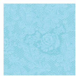 PPD.C1332057 Lace embossed aqua dombornyomott papírszalvéta 33x33cm,15db-os