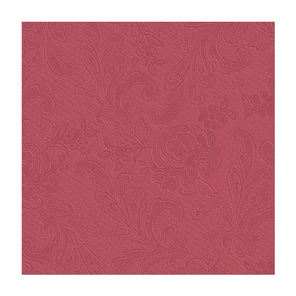 PPD.C1332333 Lace embossed bordeaux dombornyomott papírszalvéta 33x33cm,15db-os