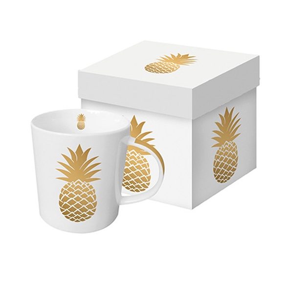 PPD.603185 Porcelánbögre 0,35l dobozban,Golden Pineapple