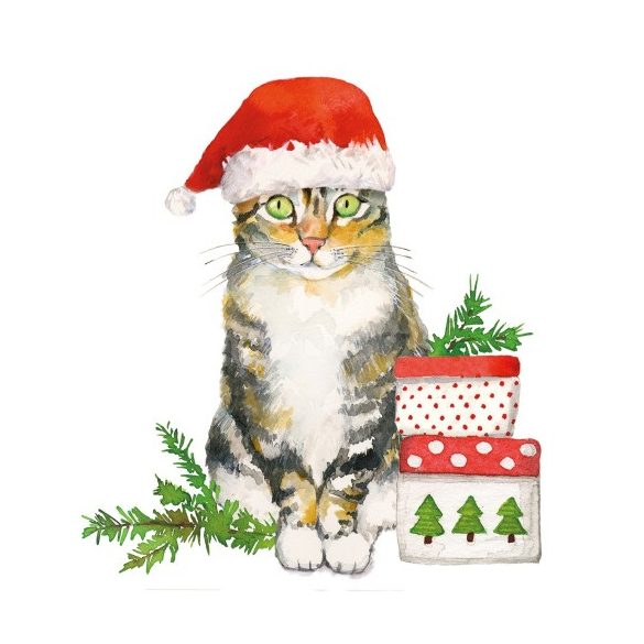 PPD.C3333781 Christmas Kitty papírszalvéta 33x33cm, 20db-os