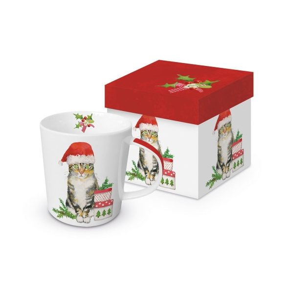 PPD.604155 Porcelánbögre 0,35l, dobozban, Christmas Kitty
