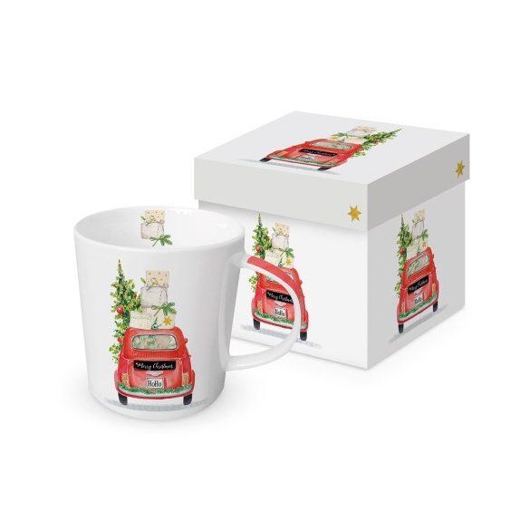 PPD.604554 Porcelánbögre 0,4l, dobozban, Christmas Taxi