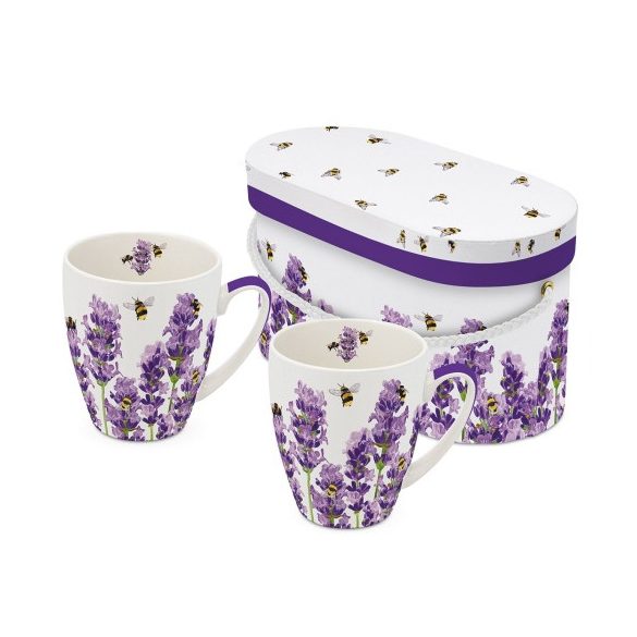 PPD.604683 Porcelánbögre 0,35L dobozban 2db-os, Bees & Lavender