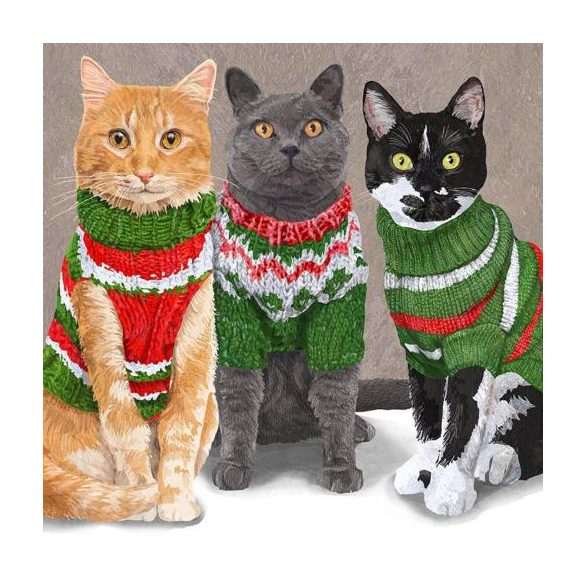 PPD.C333001426 Sweater Cats papírszalvéta 33x33cm, 20db-os