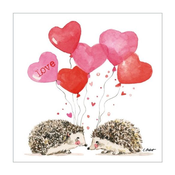 PPD.C133002178 Hedgehogs in Love papírszalvéta 33x33cm, 20db-os